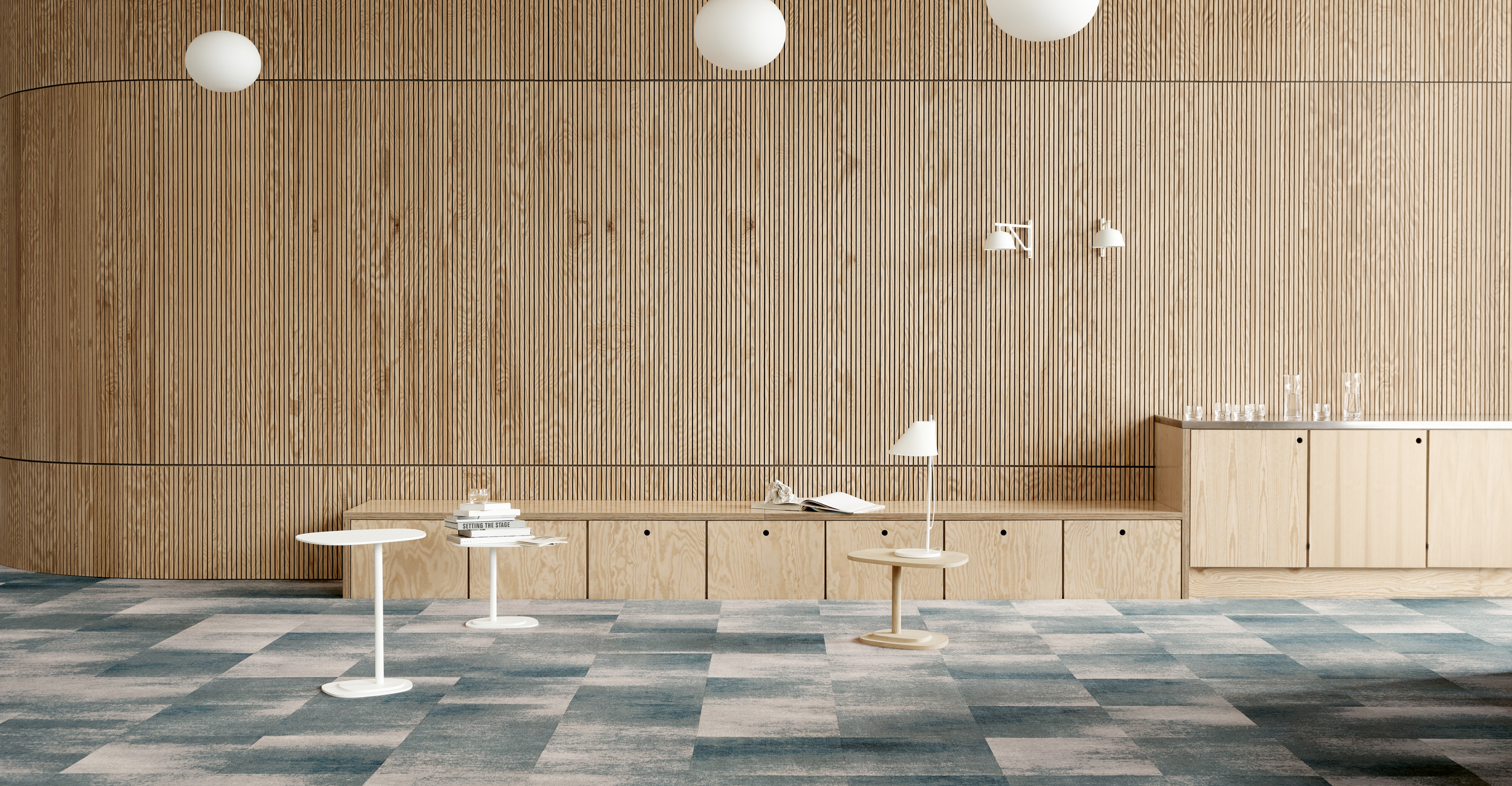 Teppichfliesen und Teppichplanken