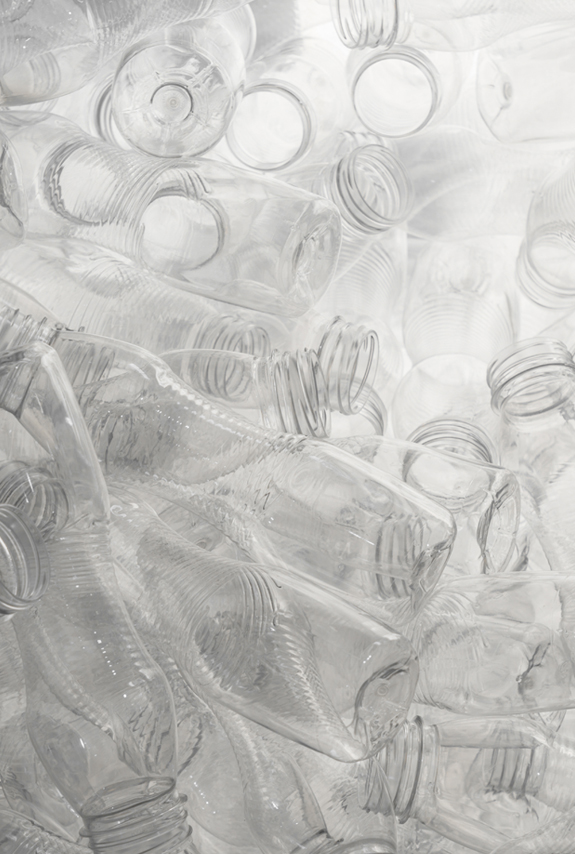 Von gebrauchten Plastikflaschen